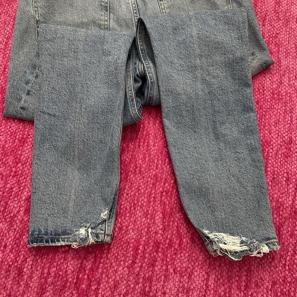 Agolde Nico High Rise Cropped Distressed Slim Jeans A093E-3002 Blue Size 29 - Picture 7 of 12